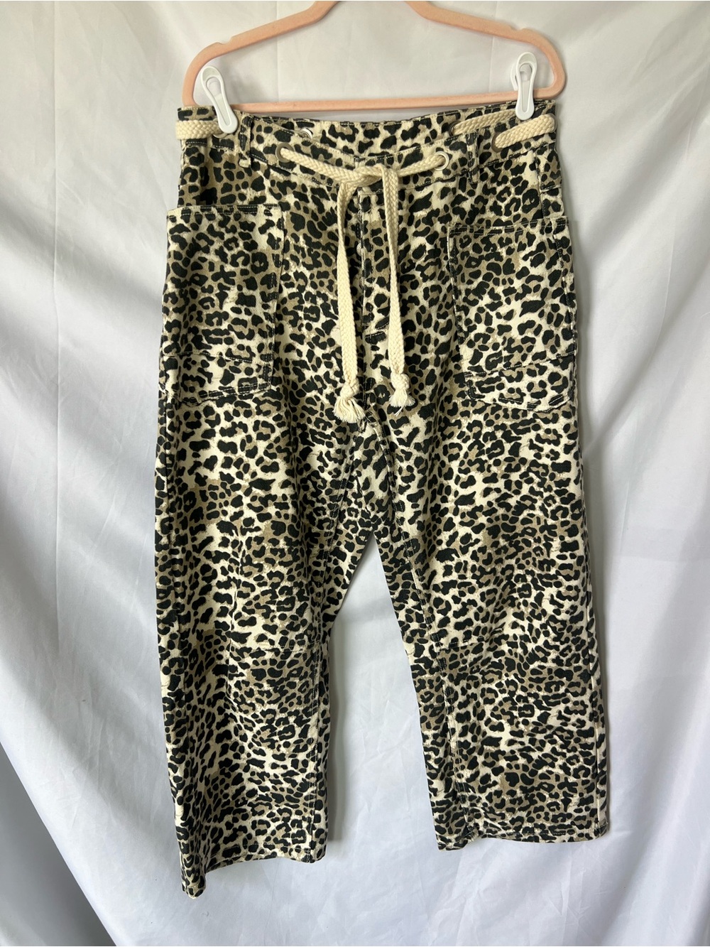 Women’s AARON & AMBER Leopard Print Barrel Wide Leg Pants
